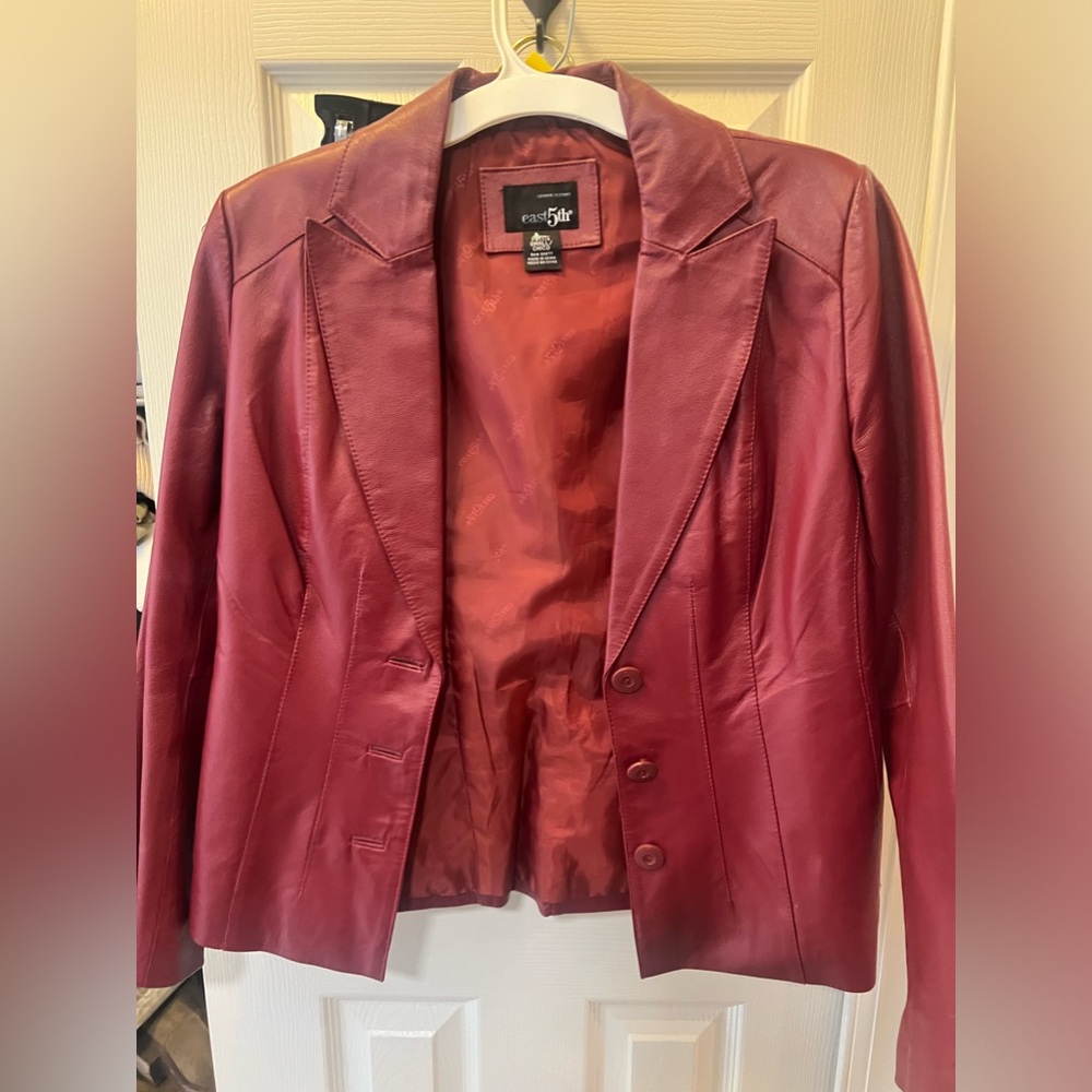 East 5th Petite Small Red Leather Jacket